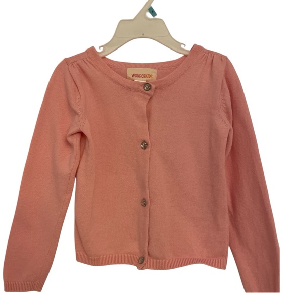 Wonderkids Pink front Button-Up Cardigan-sweater, size 2T. Long sleeves - Picture 1 of 16